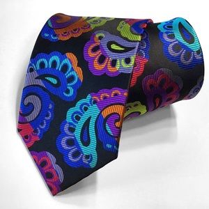 Black Paisley Multi-color Silk Lawrence Ivey Tie